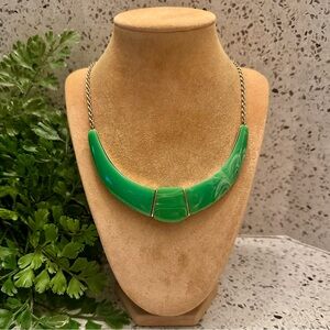 Green swirl design acrylic necklace